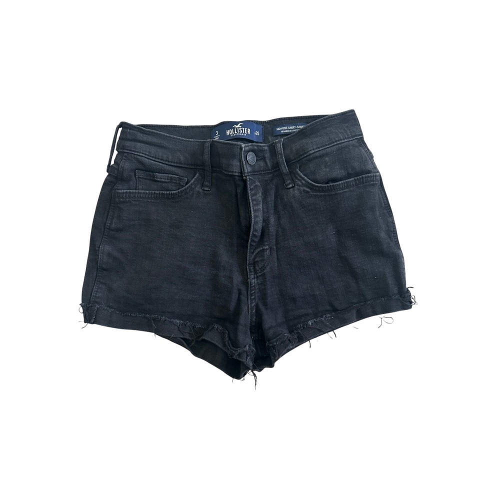 Hollister High-Rise Short-Short Black Advanced Stretch Denim Cut Offs. Sz. 3